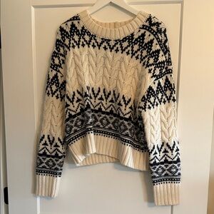 Z Supply Black and Cream Patterned Sweater